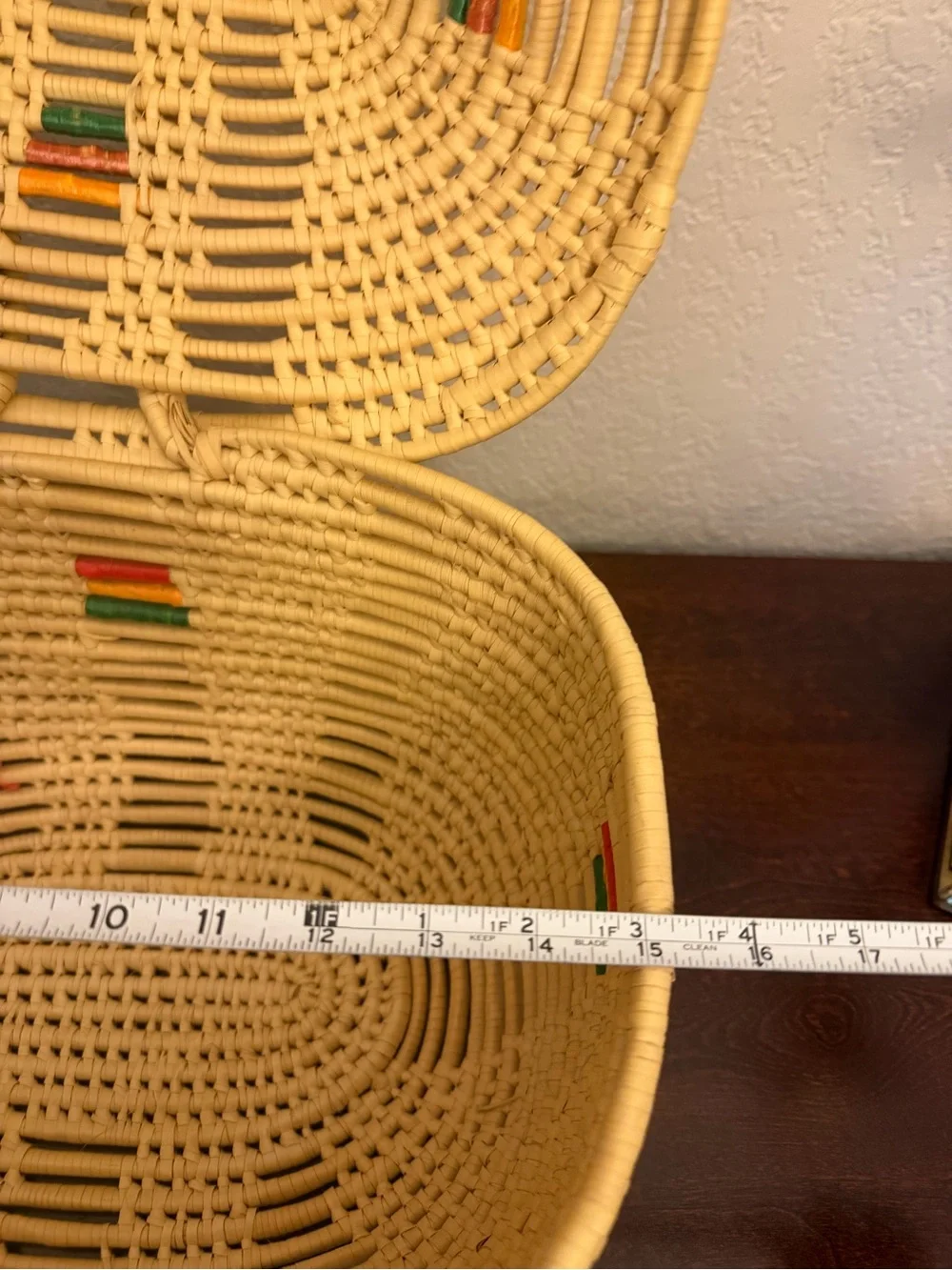 Seagrass Hand Woven Storage Display Basket With Lid & Handles 15x10x16 Boho Vtg